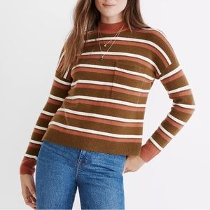 Madewell: Redmond Mockneck Pocket Sweater in Stripe